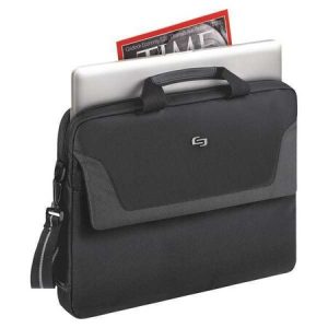 Solo Black Polyester Laptop Bag – Fits 11–16″ Laptops